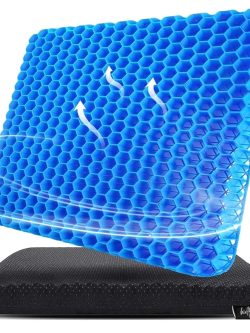 Bulfyss Medical Grade Gel Double-Sided Honeycomb Design is Breathable, Durable, Portable Seat Cushion for Chair