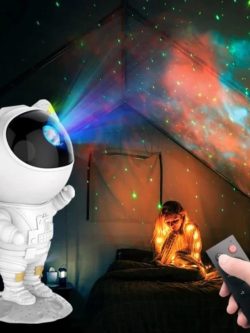 Galaxy Night Light Astronaut Space Star Projector Nebula 360° Adjustable Head Night Lamp  (22.5 cm, White)